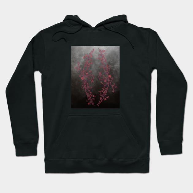 Red black flower design Hoodie by InspirationalDesign